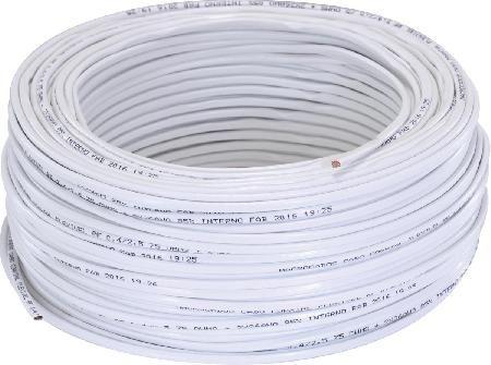 Cabo coaxial rf 4mm+bipolar 80 flexível cftv 2x26 awg cx c/100 metros branco - Macrocabos Menor preço em Cabo coaxial rf 4mm+bipolar 80 flexível cftv 2x26 awg cx c/100 metros branco - Macrocabos