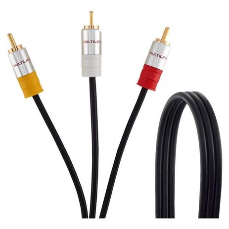 Cabo Composto Av Áudio E Vídeo 1.8 Metros Wi294 Multilaser Menor preço em Cabo Composto Av Áudio E Vídeo 1.8 Metros Wi294 Multilaser