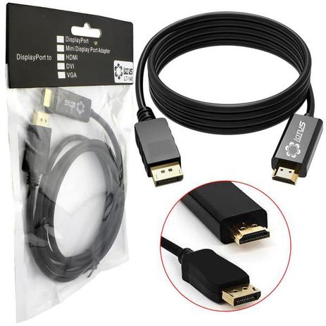 Cabo Conversor Displayport para HDMI 1.80 Metros Preto LT-146 Generico - Genérico é boa?