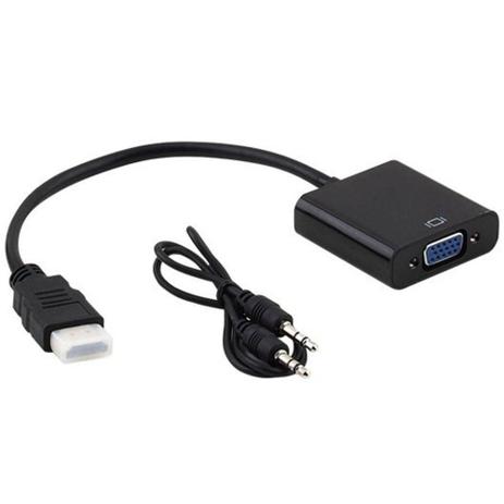 Cabo Conversor HDMI Macho p/VGA Fêmea com Áudio - Md.9 Menor preço em Cabo Conversor HDMI Macho p/VGA Fêmea com Áudio - Md.9