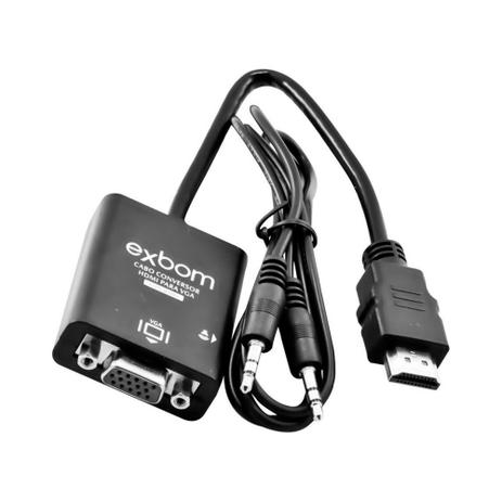 Cabo Conversor HDMI x VGA - Exbom Menor preço em Cabo Conversor HDMI x VGA - Exbom