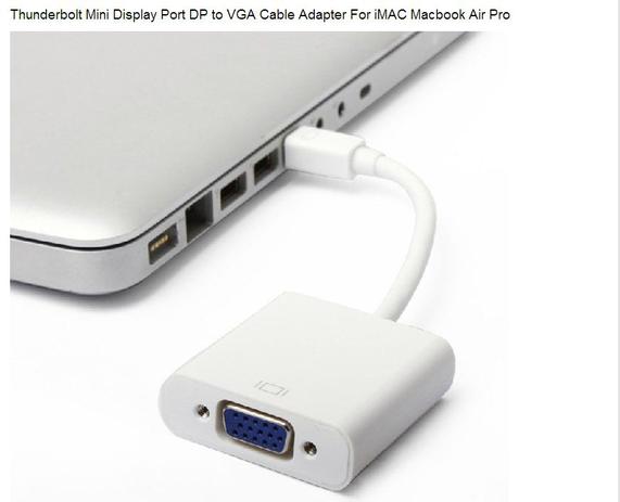 Cabo Conversor Thunderbolt Mini Display Port X Vga para Mac - Mini port Menor preço em Cabo Conversor Thunderbolt Mini Display Port X Vga para Mac - Mini port