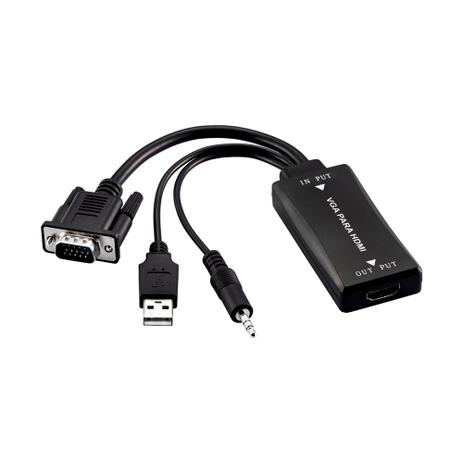 Cabo Conversor VGA para HDMI com Áudio Multilaser - WI280 Menor preço em Cabo Conversor VGA para HDMI com Áudio Multilaser - WI280