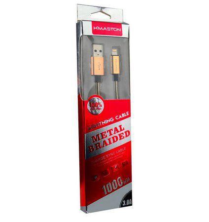 Cabo dados Hmaston metalizado lightning iphone xt2-2 dourado - Hmaston Menor preço em Cabo dados Hmaston metalizado lightning iphone xt2-2 dourado - Hmaston