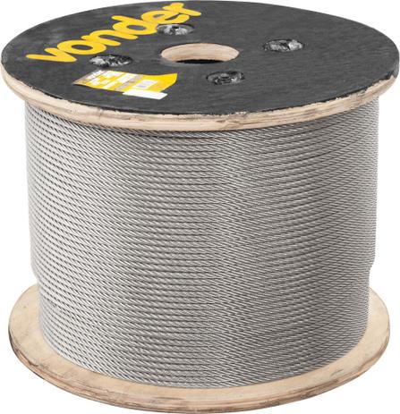 Cabo de aço aai 1/16” alma de aço 6x7 inox com 5 metros - Vonder Menor preço em Cabo de aço aai 1/16” alma de aço 6x7 inox com 5 metros - Vonder