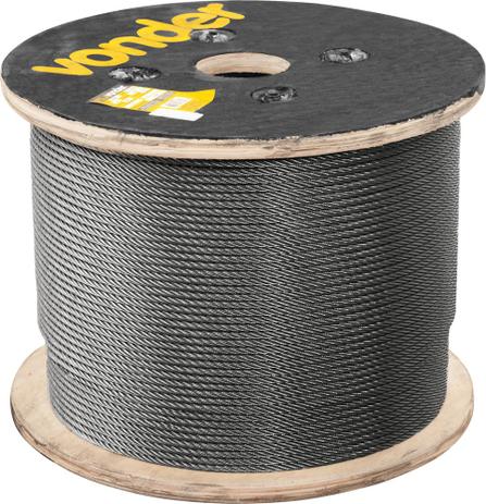 Cabo de aço af 1/2” alma de fibra 6x25f polido com 100 metros - Vonder Menor preço em Cabo de aço af 1/2” alma de fibra 6x25f polido com 100 metros - Vonder
