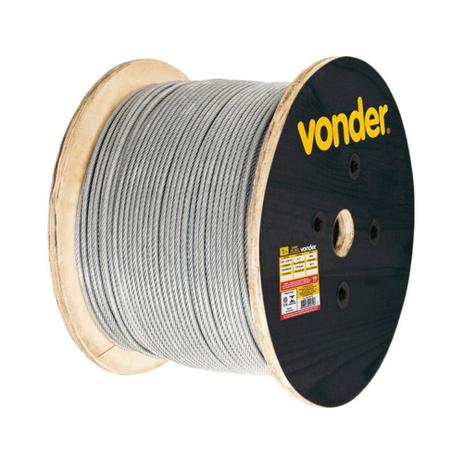 Cabo de Aço Af 1/8 Alma de Fibra 6x7 Galvanizado Plastificado Com 100 Metros - Peça - Vonder Menor preço em Cabo de Aço Af 1/8 Alma de Fibra 6x7 Galvanizado Plastificado Com 100 Metros - Peça - Vonder