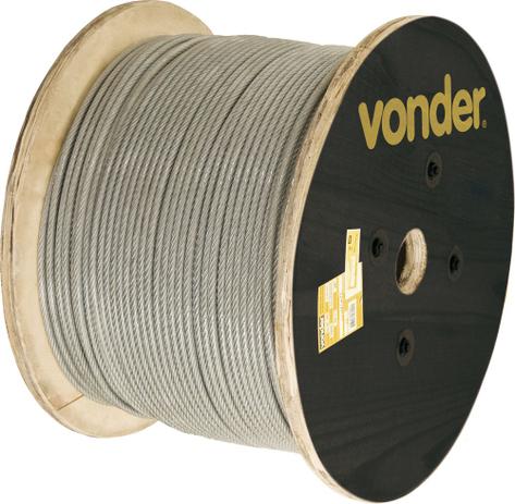 Menor preço em Cabo de aço af 3/16” alma de fibra 6x19m galvanizado plastificado com 100 metros - Vonder