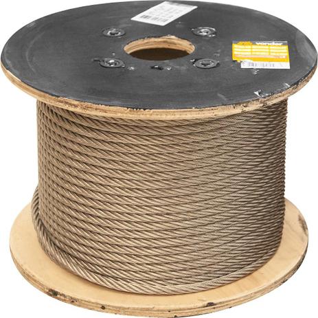 Cabo de Aço Inox AA 9,53mm 3/8” 6X19S com 100m de cabo de aço inox - Vonder Menor preço em Cabo de Aço Inox AA 9,53mm 3/8” 6X19S com 100m de cabo de aço inox - Vonder
