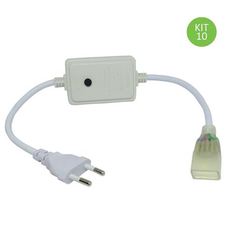 Cabo de Alimentação com Controladora RGB para Fita Mangueira Led Chata 5050 kit 10 - Foyu Menor preço em Cabo de Alimentação com Controladora RGB para Fita Mangueira Led Chata 5050 kit 10 - Foyu