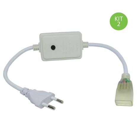 Cabo de Alimentação com Controladora RGB para Fita Mangueira Led Chata 5050 Kit 2 - Foyu Menor preço em Cabo de Alimentação com Controladora RGB para Fita Mangueira Led Chata 5050 Kit 2 - Foyu