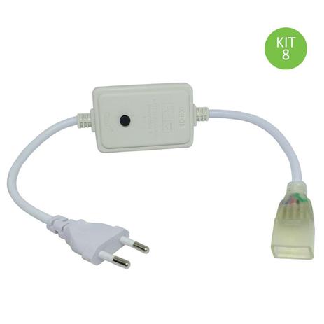 Cabo de Alimentação com Controladora RGB para Fita Mangueira Led Chata 5050 Kit 8 - Foyu Menor preço em Cabo de Alimentação com Controladora RGB para Fita Mangueira Led Chata 5050 Kit 8 - Foyu