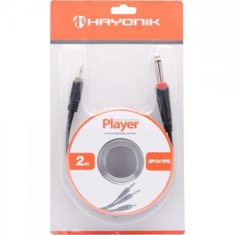 Cabo de Áudio 2P10 Mono X 1P2 Estéreo 2m PLAYER Preto HAYONIK Menor preço em Cabo de Áudio 2P10 Mono X 1P2 Estéreo 2m PLAYER Preto HAYONIK