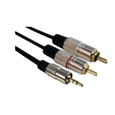 Cabo de Áudio MXT 2 RCA Mono + P2 Estéreo 24K Dourado 1,8 Metros - CB0003 - Mxt musical Menor preço em Cabo de Áudio MXT 2 RCA Mono + P2 Estéreo 24K Dourado 1,8 Metros - CB0003 - Mxt musical