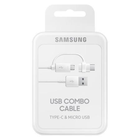 Cabo De Dados Duplo Usb-c micro Usb Original Samsung Branco Menor preço em Cabo De Dados Duplo Usb-c micro Usb Original Samsung Branco