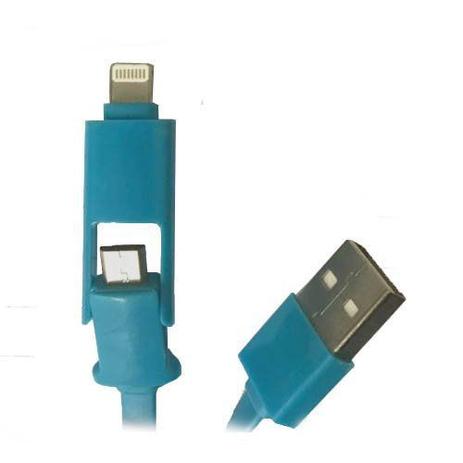 Cabo de Dados USB 2X1 V8 + iPhone 5 5S 6 1 Metro AZUL COMPATÍVEL - Ukimix é ruim? Cabo de Dados USB 2X1 V8 + iPhone 5 5S 6 1 Metro AZUL COMPATÍVEL - Ukimix é boa?