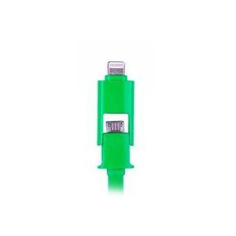 Cabo de Dados USB 2X1 V8 + iPhone 5 5S 6 1 Metro Verde Compativel - Ukimix é ruim? Cabo de Dados USB 2X1 V8 + iPhone 5 5S 6 1 Metro Verde Compativel - Ukimix é boa?