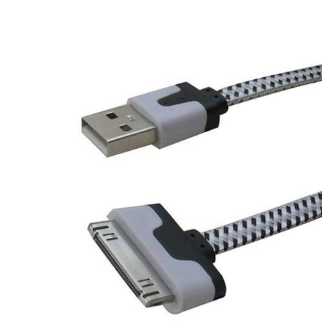 Cabo de Dados USB para iPhone 4 iPad iPod NYLON 2 Metros Branco Compativel - Ukimix é boa?