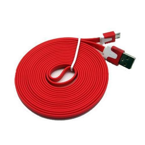 Cabo de Dados USB para V8 FLAT 2 Metros Vermelho Compativel - Ukimix Menor preço em Cabo de Dados USB para V8 FLAT 2 Metros Vermelho Compativel - Ukimix