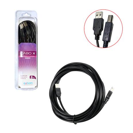 Cabo de Impressora USB 2.0 EXBOM 5 Metros CBX-U2AMBM50 CBX-U2AMBM50 EXBOM Menor preço em Cabo de Impressora USB 2.0 EXBOM 5 Metros CBX-U2AMBM50 CBX-U2AMBM50 EXBOM