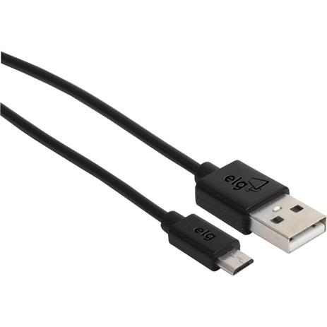Cabo de Recarga/Sincronização 1m Micro USB ELG M510 Preto Menor preço em Cabo de Recarga/Sincronização 1m Micro USB ELG M510 Preto