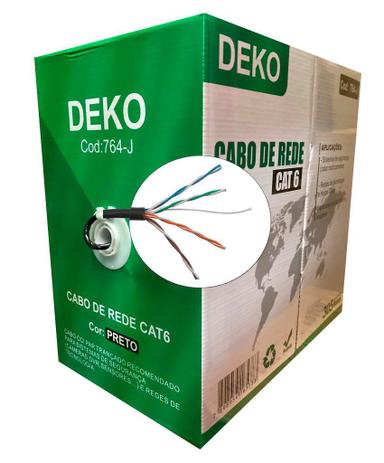 Cabo de Rede Lan Cat6 305 Metros Preto 23AWG Deko Menor preço em Cabo de Rede Lan Cat6 305 Metros Preto 23AWG Deko