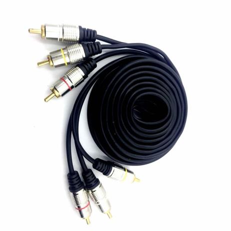 Cabo de vídeo 3 RCA X 3 RCA Macho Blindado de 3 Metros Pontas Metálicas - Wincabos Menor preço em Cabo de vídeo 3 RCA X 3 RCA Macho Blindado de 3 Metros Pontas Metálicas - Wincabos