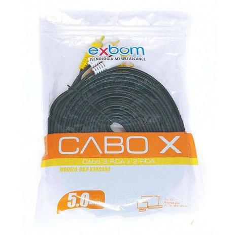 Cabo de vídeo rca m (3x)/rca m (3x) 3mod10.5 exbom cbx-v3rca30 Menor preço em Cabo de vídeo rca m (3x)/rca m (3x) 3mod10.5 exbom cbx-v3rca30