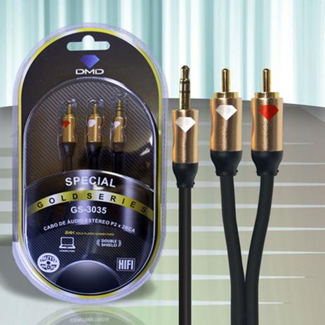 Cabo Diamond Gold P2 Com Rca Estereo 1,5 Metros Gs-3035 Menor preço em Cabo Diamond Gold P2 Com Rca Estereo 1,5 Metros Gs-3035
