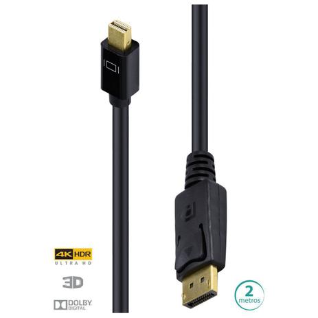 Cabo Displayport X Mini Displayport ULTRA HD 60HZ 2 Metros DPMDP13-2 - Vinik Menor preço em Cabo Displayport X Mini Displayport ULTRA HD 60HZ 2 Metros DPMDP13-2 - Vinik