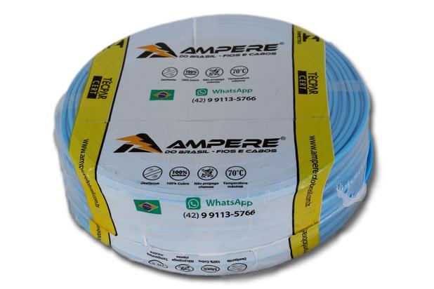 Cabo Elétrico Flexível 4,0mm - Cor Azul (100 metros) - Ampére do brasil Menor preço em Cabo Elétrico Flexível 4,0mm - Cor Azul (100 metros) - Ampére do brasil