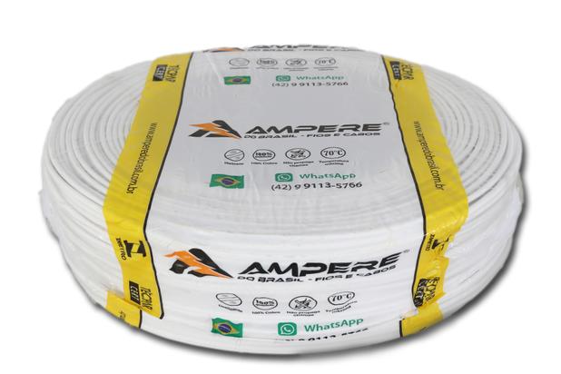 Cabo Elétrico Flexível 4,0mm - Cor Branco (50 metros) - Ampére do brasil Menor preço em Cabo Elétrico Flexível 4,0mm - Cor Branco (50 metros) - Ampére do brasil