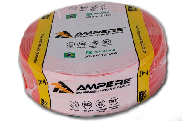 Cabo Elétrico Flexível 4,0mm - Cor Vermelho (100 metros) - Ampére do brasil Menor preço em Cabo Elétrico Flexível 4,0mm - Cor Vermelho (100 metros) - Ampére do brasil