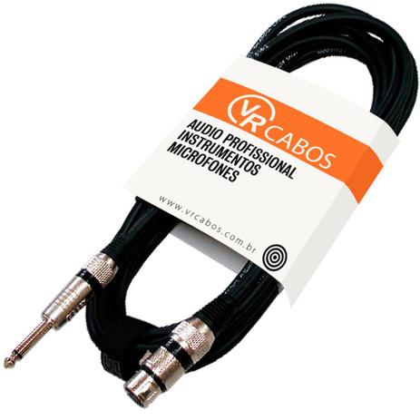 Cabo Emborrachado 10 Metros P10 Macho Mono / XLR Fêmea - VR CABOS Menor preço em Cabo Emborrachado 10 Metros P10 Macho Mono / XLR Fêmea - VR CABOS