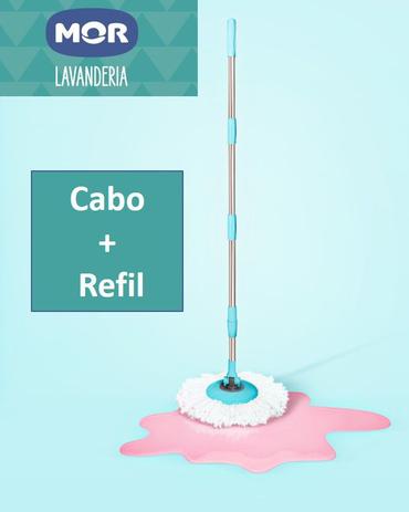 Cabo Esfregão Avulso Spin Mop com 1 Refil Limpeza Prática - Mor Menor preço em Cabo Esfregão Avulso Spin Mop com 1 Refil Limpeza Prática - Mor