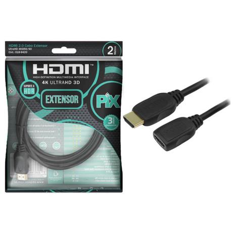 Cabo Extensor HDMI 4K HDR 2 metros 018-9420 - Pix Menor preço em Cabo Extensor HDMI 4K HDR 2 metros 018-9420 - Pix