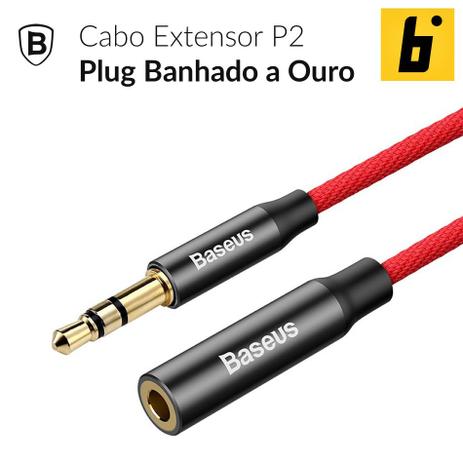 Cabo Extensor P2 Yiven Vermelho 1,50 Metros - Baseus Menor preço em Cabo Extensor P2 Yiven Vermelho 1,50 Metros - Baseus