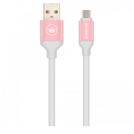 Cabo Fast USB Tipo-C com Conector Rosa - Universal - Kimaster Menor preço em Cabo Fast USB Tipo-C com Conector Rosa - Universal - Kimaster