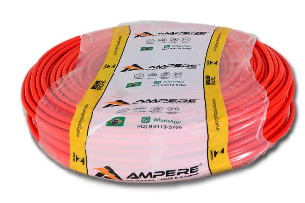 Cabo Fio Sólido Rígido 4,0mm - VERMELHO (50 Metros) - Ampére do brasil é boa?