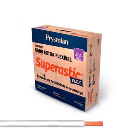 Cabo Flexível 2,5mm de 750v Branco - Prysmian Menor preço em Cabo Flexível 2,5mm de 750v Branco - Prysmian