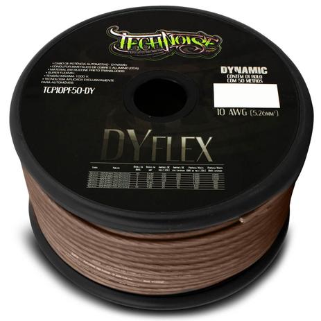 Cabo Força Fio Bateria TechNoise Dynamic 5,26mm 50 Metros Preto Silicone Flexível Menor preço em Cabo Força Fio Bateria TechNoise Dynamic 5,26mm 50 Metros Preto Silicone Flexível