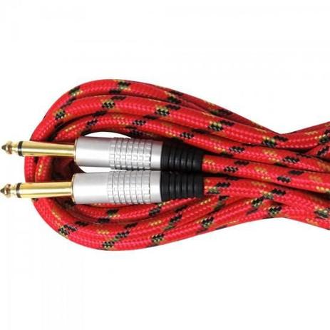 Cabo Guitarra P10 X P10 5M CBGU0005 Vermelho Textil STORM Menor preço em Cabo Guitarra P10 X P10 5M CBGU0005 Vermelho Textil STORM