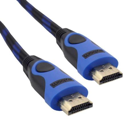 Cabo HDMI 1.4 3D 1080P com Malha 3M Preto - Exbom Menor preço em Cabo HDMI 1.4 3D 1080P com Malha 3M Preto - Exbom