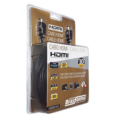 Cabo HDMI 1.4v 10 metros - HDMI01410 - Brasforma Menor preço em Cabo HDMI 1.4v 10 metros - HDMI01410 - Brasforma