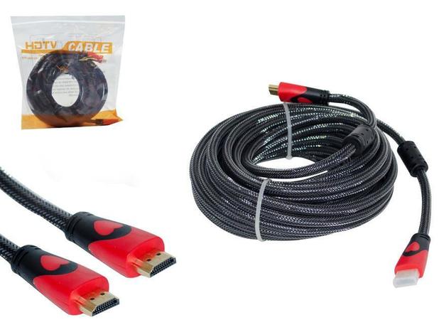 Cabo HDMI 10 Metros Macho para Macho com Filtro e Malha V1.4 Cabo HDMI 10MT Generico Menor preço em Cabo HDMI 10 Metros Macho para Macho com Filtro e Malha V1.4 Cabo HDMI 10MT Generico