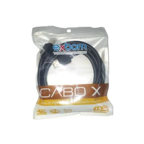 Cabo HDMI 2.0 1,5m 4K/3D - Exbom Menor preço em Cabo HDMI 2.0 1,5m 4K/3D - Exbom