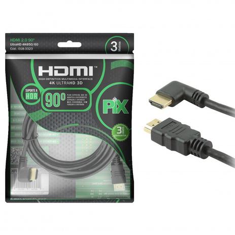Cabo HDMI 2.0 90 4K Ultra HD 3D Chip Sce - 19 pinos - 3 metros - 018-3323 Menor preço em Cabo HDMI 2.0 90 4K Ultra HD 3D Chip Sce - 19 pinos - 3 metros - 018-3323