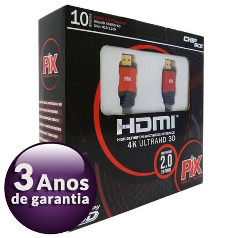 Cabo Hdmi 2.0 Premium 4k Ultra Hd 3d Chip Sce 10 Metros 018-1120 Menor preço em Cabo Hdmi 2.0 Premium 4k Ultra Hd 3d Chip Sce 10 Metros 018-1120