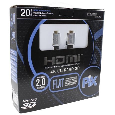 Cabo Hdmi 20 Premium Flat Desmontável 4k Ultra Hd 3d Chip Sce 19