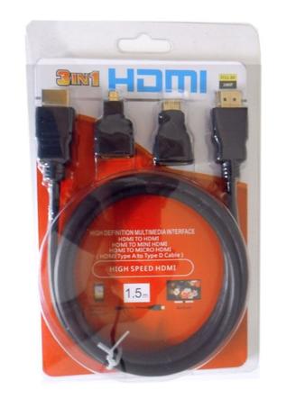 Cabo Hdmi 3 Em 1 Micro E Mini 1080p Adaptador 3 Pontas - Lelong é boa?